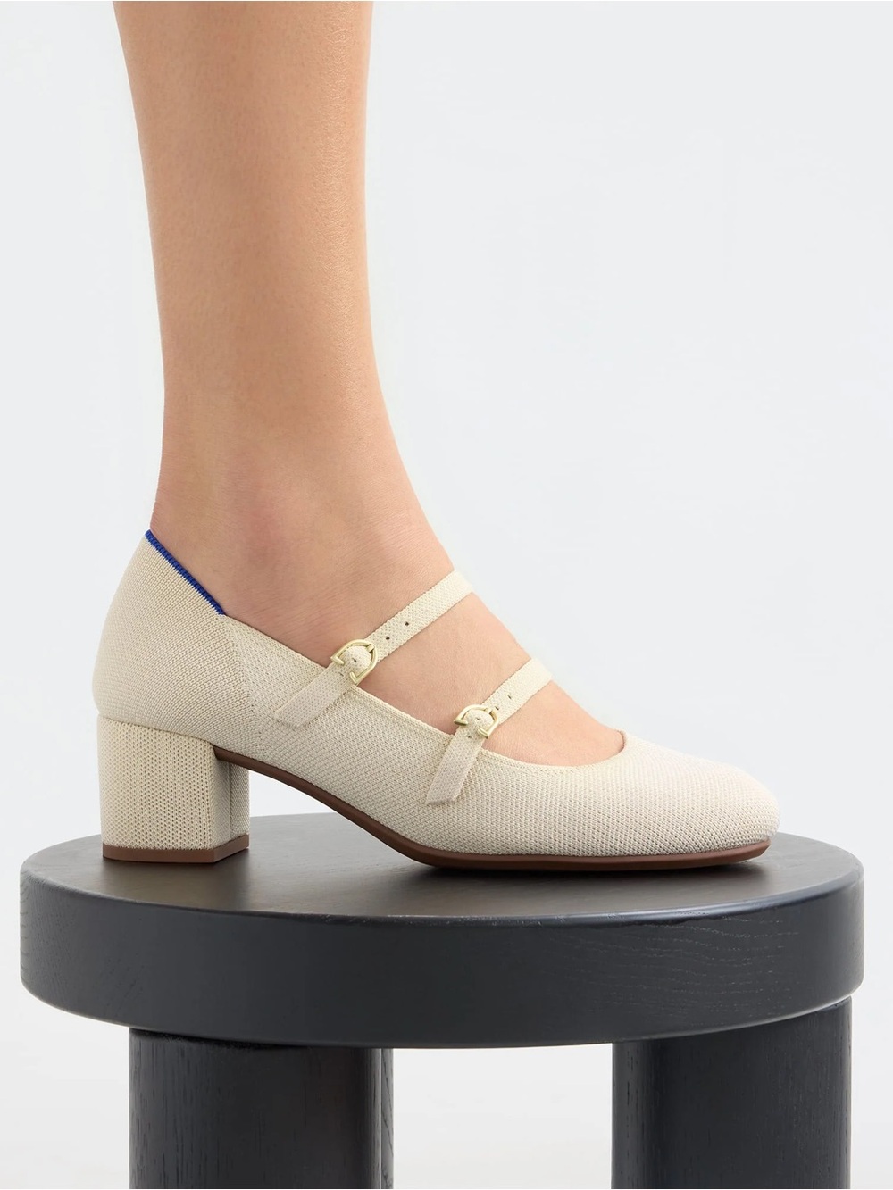 Rothy's The Double Buckle Mary Jane Heel Dress Shoes in Conch 6.5 NWT